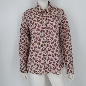 J Crew The Perfect Shirt in Papaya Paisley Size M 8-10